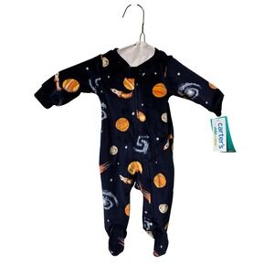 Carters Child of Mine Newborn Baby Space Planets Galaxy Footed Pajamas Sleepwear